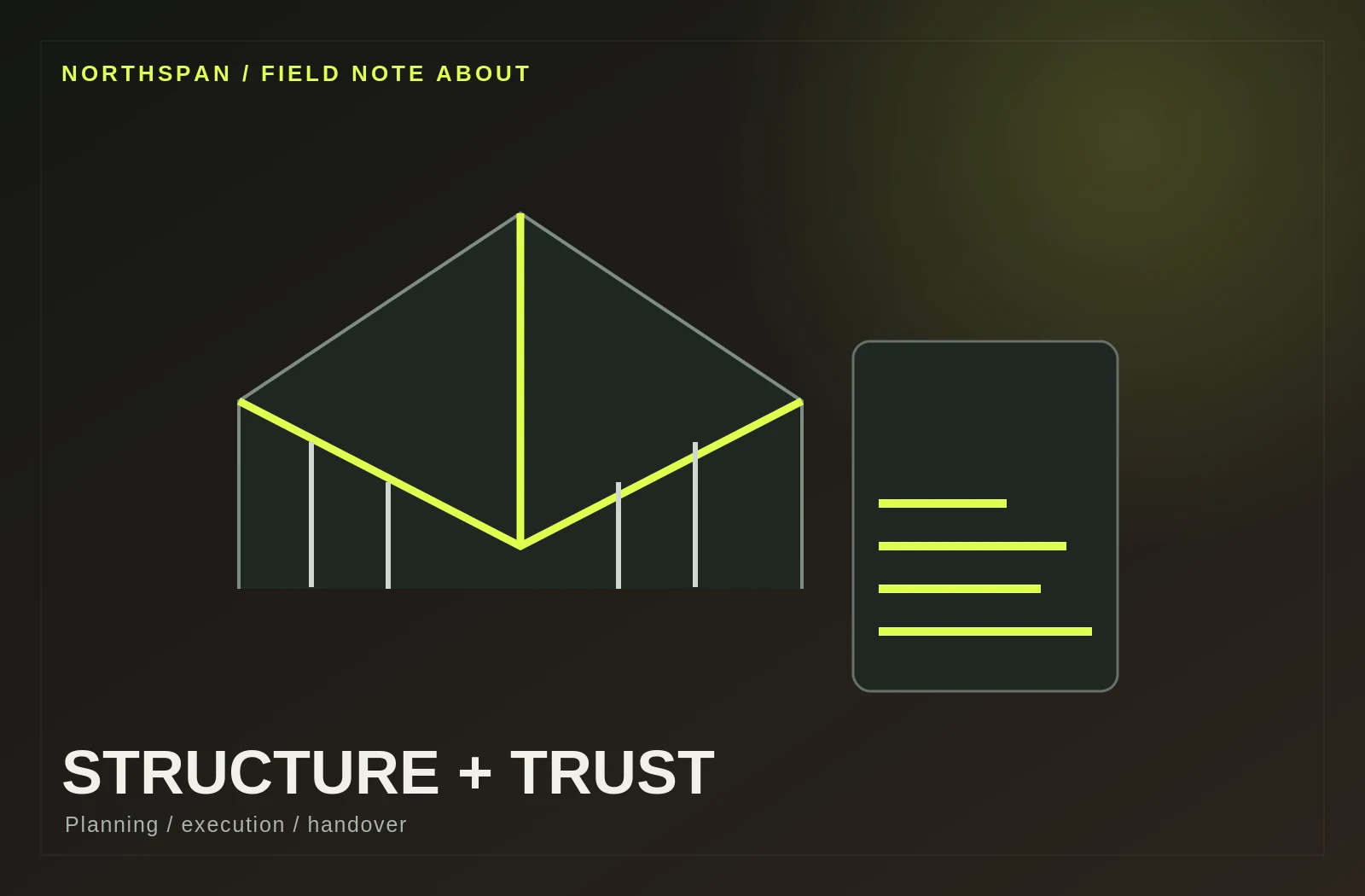 Structural construction and planning