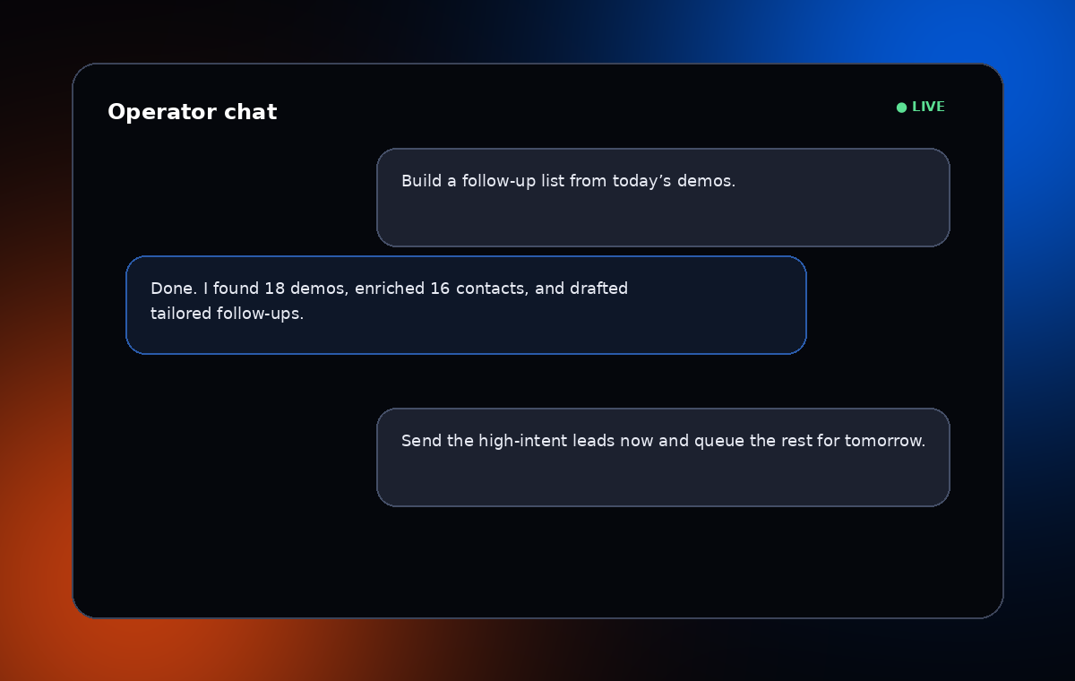 AI operator chat interface